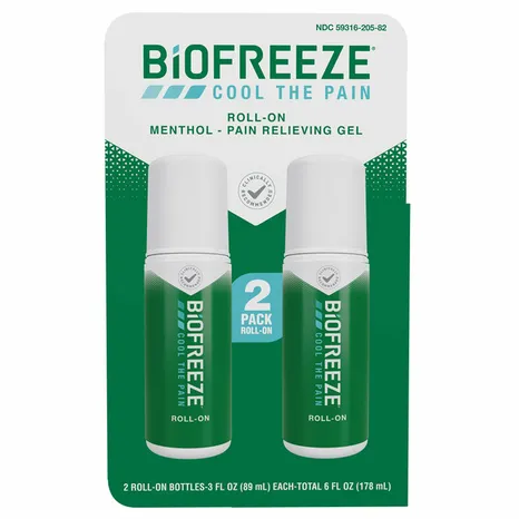 Biofreeze Roll-On Menthol Pain Relieving Gel (2 Pack)